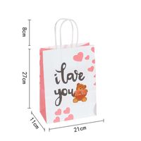 Valentine's Day Cute Letter Bear Heart Shape Paper Birthday Gift Bags sku image 16