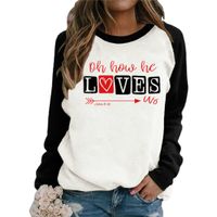 Casual Valentine's Day Fashion Letter Polyester Round Neck Long Sleeve Regular Sleeve Printing Patchwork Hoodie main image 5