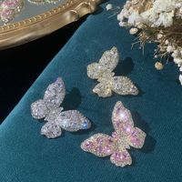 Fashion White Butterfly Copper Zircon Earrings Wholesale sku image 5