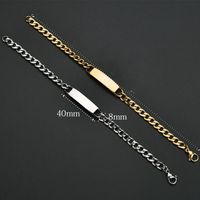Simple Style Solid Color Stainless Steel Plating Men's Bracelets main image 2