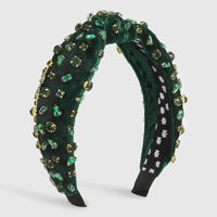 Women's Luxurious Fashion Solid Color Corduroy Knot Inlay Artificial Rhinestones Hair Band main image 3