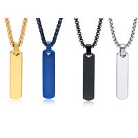 Hip-hop Rectangle Stainless Steel Men's Pendant Necklace main image 1