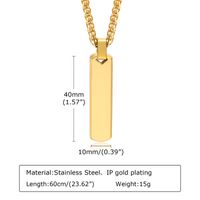 Hip-hop Rectangle Stainless Steel Men's Pendant Necklace sku image 5