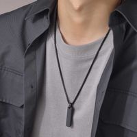 Hip-hop Rectangle Stainless Steel Men's Pendant Necklace main image 3