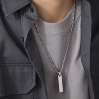 Hip-hop Rectangle Stainless Steel Men's Pendant Necklace main image 2