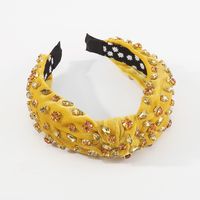Women's Luxurious Fashion Solid Color Corduroy Knot Inlay Artificial Rhinestones Hair Band main image 5