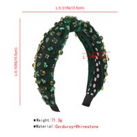 Women's Luxurious Fashion Solid Color Corduroy Knot Inlay Artificial Rhinestones Hair Band main image 2