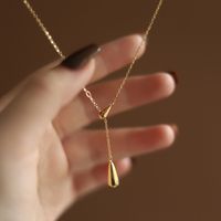 Simple Style Water Droplets Titanium Steel Plating Pendant Necklace main image 4