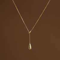 Simple Style Water Droplets Titanium Steel Plating Pendant Necklace sku image 1