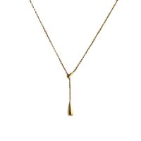 Simple Style Water Droplets Titanium Steel Plating Pendant Necklace main image 2