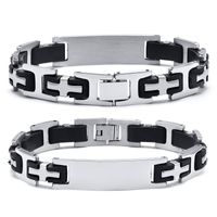 Retro Geometric Cross Stainless Steel Polishing Men's Bracelets 1 Piece main image 1