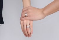 Fashion Geometric Stainless Steel Inlaid Zircon Rings 1 Piece main image 1