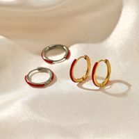 Fashion Round Stainless Steel Plating Hoop Earrings 1 Pair main image 6