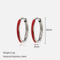 Fashion Round Stainless Steel Plating Hoop Earrings 1 Pair sku image 1