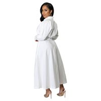 Women's Shirt Dress Fashion Turndown Long Sleeve Solid Color Maxi Long Dress Daily main image 2