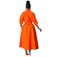 Women's Shirt Dress Fashion Turndown Long Sleeve Solid Color Maxi Long Dress Daily main image 3