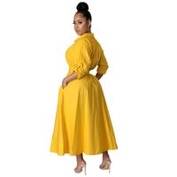 Women's Shirt Dress Fashion Turndown Long Sleeve Solid Color Maxi Long Dress Daily main image 5