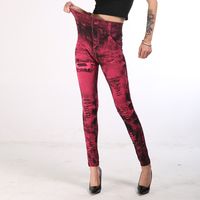 Women's Daily Fashion Solid Color Ankle-length Printing Jeans main image 3