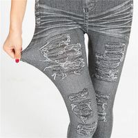 Women's Daily Fashion Solid Color Ankle-length Printing Jeans main image 4