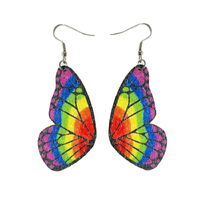 Sports Heart Shape Butterfly Wood Printing Women's Drop Earrings 1 Pair main image 6