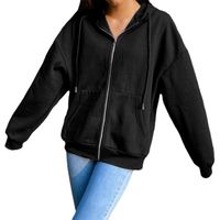 Women's Hoodie Long Sleeve Hoodies & Sweatshirts Patchwork Casual Solid Color main image 3