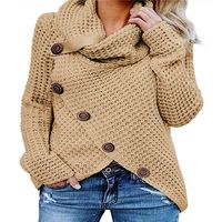 Women's Sweater Long Sleeve Sweaters & Cardigans Patchwork British Style Solid Color main image 1