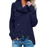 Women's Sweater Long Sleeve Sweaters & Cardigans Patchwork British Style Solid Color main image 2