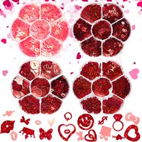 Sweet Heart Shape Flower Sequin Nail Decoration Accessories 1 Set main image 1