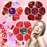Sweet Heart Shape Flower Sequin Nail Decoration Accessories 1 Set sku image 24