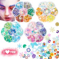 Sweet Heart Shape Flower Sequin Nail Decoration Accessories 1 Set sku image 27