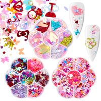 Sweet Heart Shape Flower Sequin Nail Decoration Accessories 1 Set sku image 23