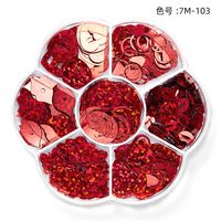 Sweet Heart Shape Flower Sequin Nail Decoration Accessories 1 Set sku image 2