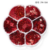 Sweet Heart Shape Flower Sequin Nail Decoration Accessories 1 Set sku image 3