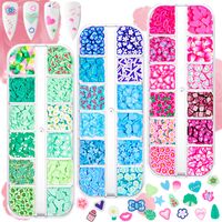 Cute Heart Shape Sequin Soft Clay Nail Decoration Accessories main image 1
