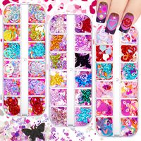 Fashion Heart Shape Sequin Plastic Nail Decoration Accessories sku image 65