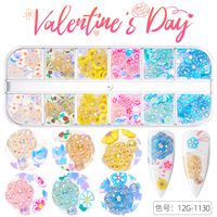 Fashion Heart Shape Sequin Soft Clay Nail Decoration Accessories sku image 44