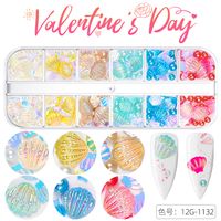 Fashion Heart Shape Sequin Soft Clay Nail Decoration Accessories sku image 46