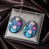 1 Pair Ethnic Style Flower Arylic Alloy Women's Drop Earrings sku image 1