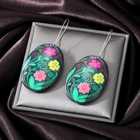 1 Par Estilo Étnico Flor Arílico Aleación Mujeres Pendientes De Gota sku image 2