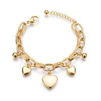 Simple Style Heart Shape Stainless Steel Plating Bracelets 1 Piece main image 3