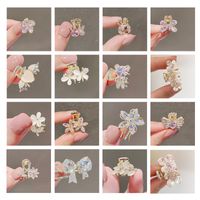 Fashion Heart Shape Bow Knot Alloy Plating Artificial Pearls Rhinestones Hair Claws 1 Piece main image 1