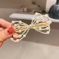 Fashion Flower Alloy Inlay Artificial Pearls Rhinestones Hair Clip 1 Piece sku image 1