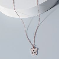 Simple Style Teeth Titanium Steel Plating Hollow Out Gold Plated Pendant Necklace Long Necklace main image 4