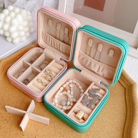 Simple Style Solid Color Pu Leather Jewelry Boxes main image 1