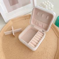 Simple Style Solid Color Pu Leather Jewelry Boxes sku image 2