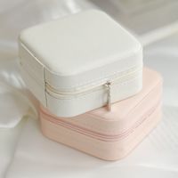Simple Style Solid Color Pu Leather Jewelry Boxes main image 3