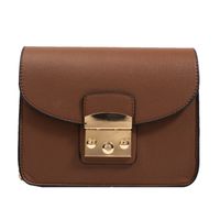 Women's Small Pu Leather Solid Color Fashion Square Lock Clasp Crossbody Bag main image 4