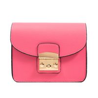 Women's Small Pu Leather Solid Color Fashion Square Lock Clasp Crossbody Bag sku image 15
