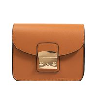 Women's Small Pu Leather Solid Color Fashion Square Lock Clasp Crossbody Bag sku image 7