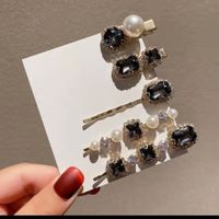 Simple Style Square Alloy Plating Inlay Rhinestones Pearl Hair Clip 1 Set sku image 16
